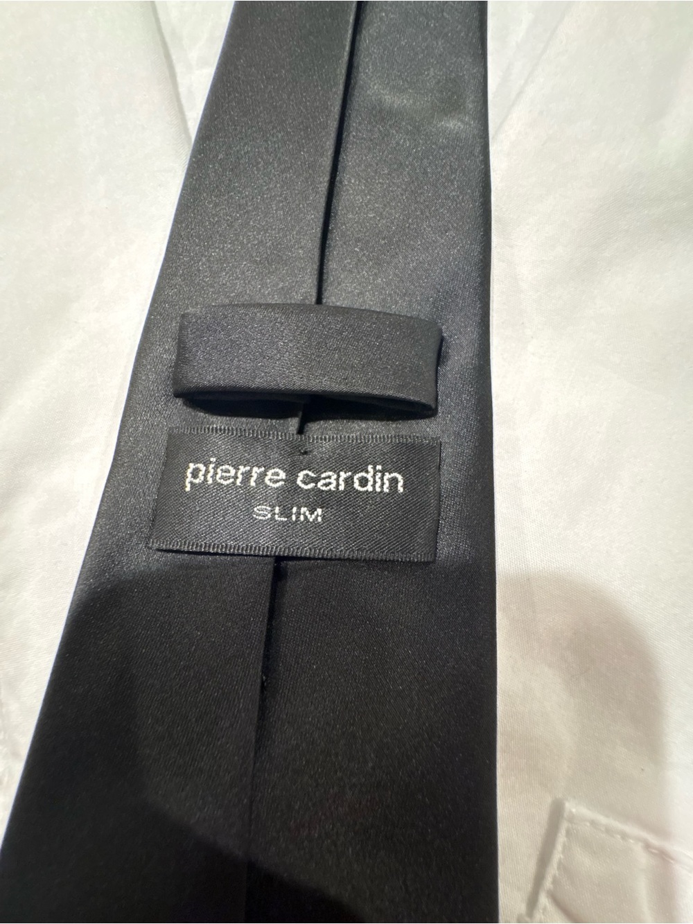 Pierre Cardin Black Slim Satin Tie